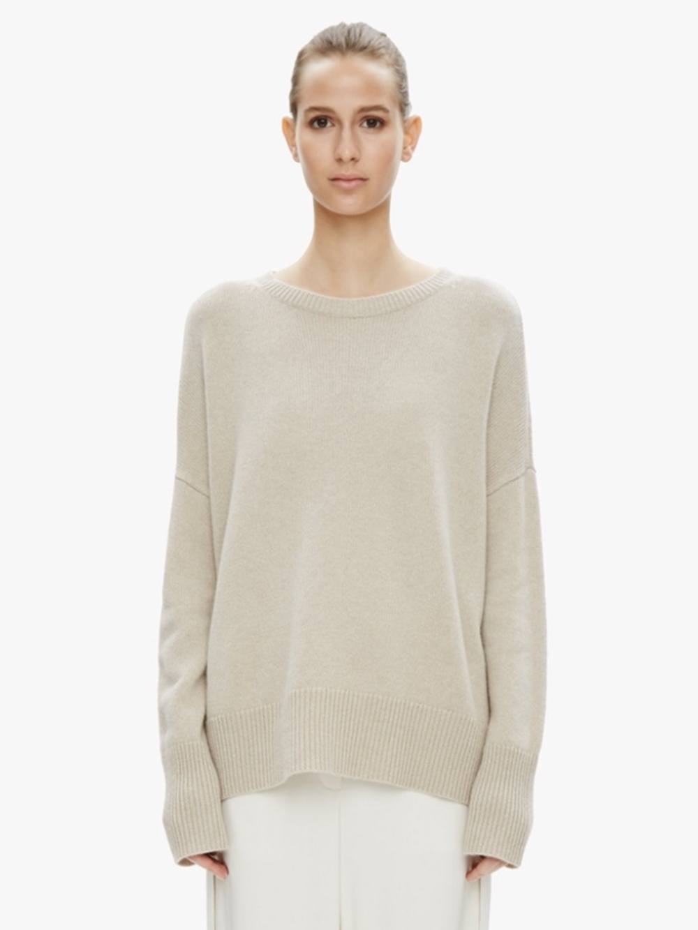 Theory Cashmere Karenia Sweater Size Medium Cozy Fall Winter Cream (I)